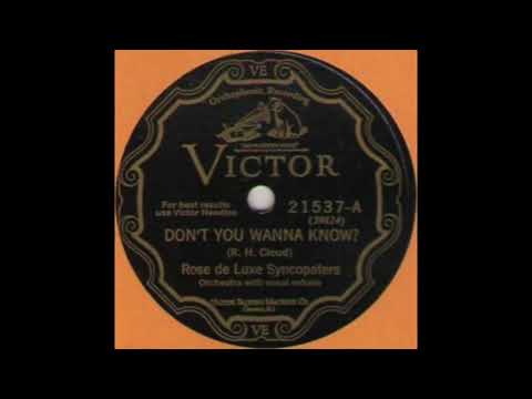Don't You Wanna Know - Ross De Luxe Syncopators - 1927 - HQ Sound