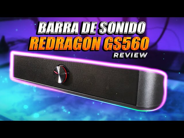 Vídeo relacionado con Redragon GS560 RGB Barra de Sonido de Escritorio, Altavoz de computadora de con Barra de iluminación Sincronización/Pantalla de luz de Audio, Control táctil retroiluminado con Perilla de Volumen