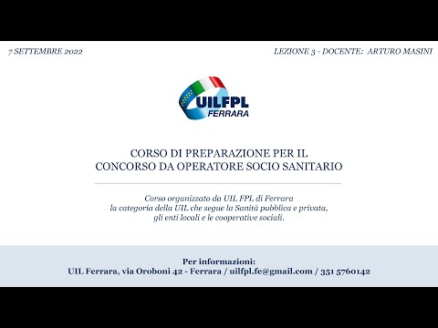 CORSO DI PREPARAZIONE PER IL CONCORSO da OPERATORE SOCIO SANITARIO – 7 settembre 2022