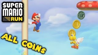 Super Mario Run - All Pink, Purple & Black Coins in World 1 (Android)