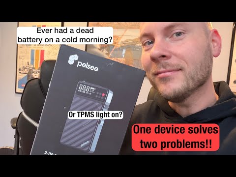 Pelsee 3500A Jump Starter with Air Compressor, 20000mAh Portable Car Battery Jump Starter (Up to 10L Gas/8L Diesel) with Tire Pressure Monitor, 45W Fast Charger, LED Light & Jumper Cables video review thumbnail