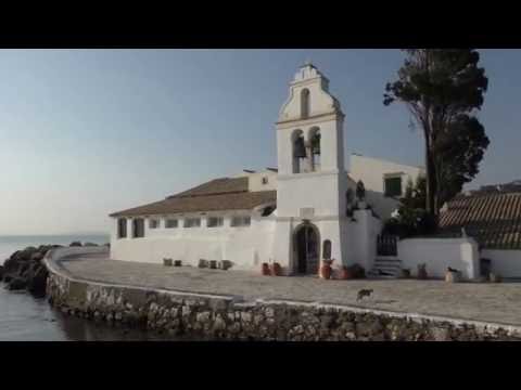 Pontikonissi, Monastery of Mary of Vlachernes, Kanoni Beach - Corfu Greece (4k)
