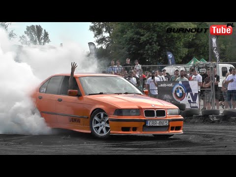 Finał pokazu mocy "STACHU" BMW E36 325 - XXIII Ogólnopolski Zlot BMW Toruń 2021