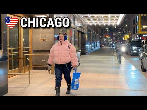 Beautiful Friday Night In Chicago Walk 🌸 Feels Like Spring | February 13, 2026 |4K 60fps City Sounds