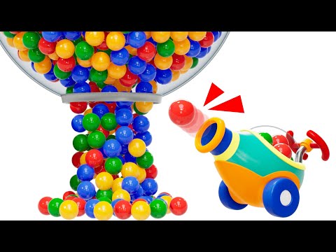 Learn Colors with Color Ball Machine 🔵 3D | Kids Cartoon | Color Songs + Games | Lotty Friends