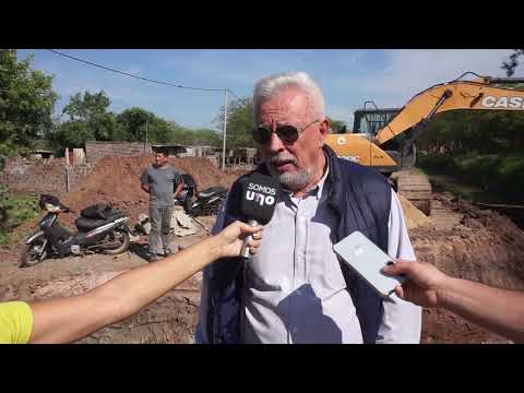 Obras de desagües avances en la construcción de una alcantarilla en B° San Cayetano  sec Claudio Gil