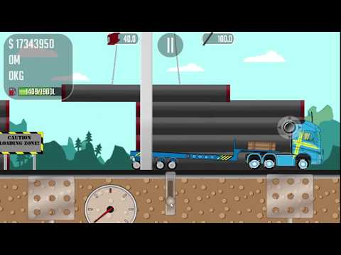 Trucker Joe transporting a pipeline to a construction site