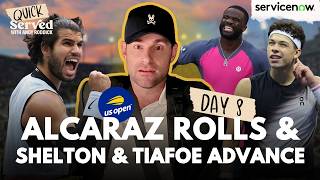 2026 US OPEN RECAP DAY 8: Alcaraz Dominates, Tiafoe & Shelton Advance & more