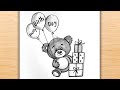 Birthday Drawing Easy Happy Birthday Drawing Birthday Card How To Draw Birthday Greetings Card