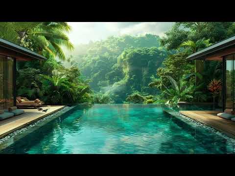 8 Hours Tropical Swimming Pool Ambience - Exotic Palm Trees