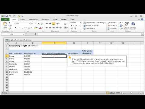 Excel: date and time functions