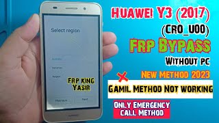 Huawei Y3 2017 Frp bypass Without pc | Huawei CRO_UOO Frp bypass | Huawei Y3 Google Account bypass |