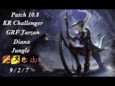 GRF Tarzan - Diana Jungle vs Jarvan IV - KR Challenger 1038 LP - Patch 10.8