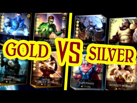 Injustice 2 Mobile. ARE GOLD CHARACTERS REALLY BETTER THAN SILVER??? Tips and tricks.