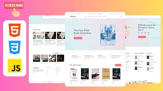 Responsive BookShop Website Design Using HTML , CSS & JavaScript With Free Source Code