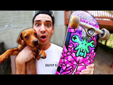 MY PUPPY PICKS OUT MY NEW SKATEBOARD!