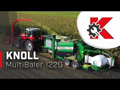 KNOLL MultiBaler 1220 - chopping, baling & wrapping maize in the field with Bigdrum front chopper