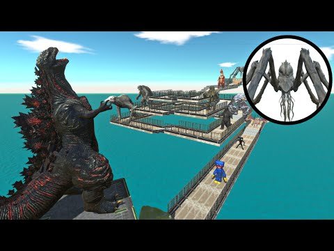 OLD SHIN GODZILLA DEATHRUN RESCUE KAMATAKUN FROM SCYLLA - Animal Revolt Battle Simulator