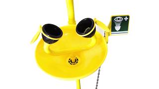 Emergency Shower & Double Outlet Eye Washer - Yellow