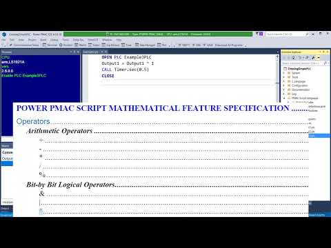 Introduction to Power PMAC Script PLCs