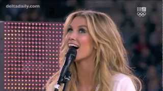 Delta Goodrem performs &#39;Sitting on Top of the World&#39; at the State of Origin in Melbourne