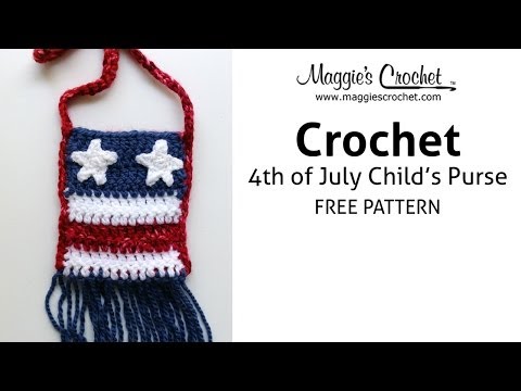 Patriotic Child's Purse Free Crochet Pattern - Right Handed