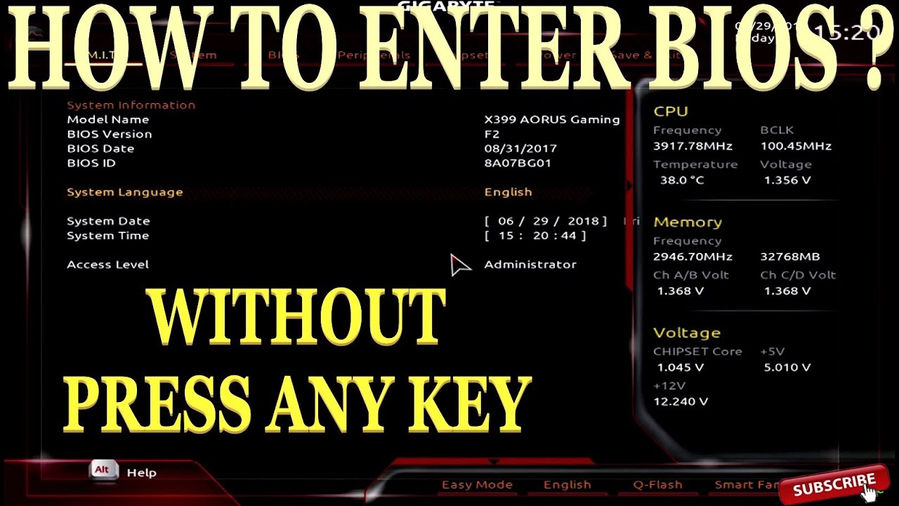 HOW TO ENTER BIOS WITHOUT PRESSING ANY KEY 