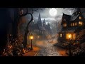 Autumn Village Halloween Ambience 🎃Spooky Sounds, Cricket Sounds, Night Nature Sound, Crunchy Leaves