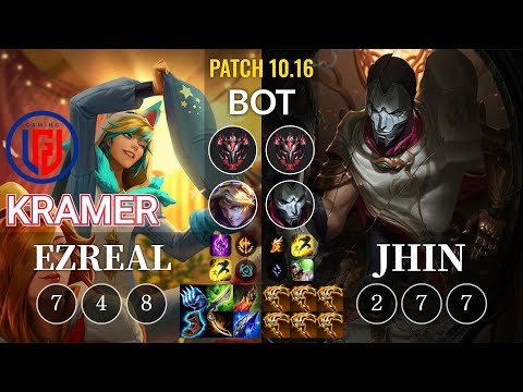 LGD Kramer Ezreal vs Jhin Bot - KR Patch 10.16