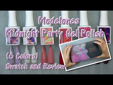 Modelones Midnight Party Swatch & Review! 6 AMAZING Gel Polishes!
