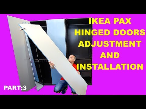 Part of a video titled Ikea Pax hinged doors adjustment and installation - YouTube