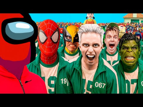 Everyone from AMONG US vs Everyone from SQUID GAME!