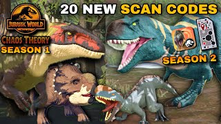 20 JURASSIC WORLD CHAOS THEORY SCAN CODES!! | Jurassic World Facts App | T-Rex, Becklespinax & More!
