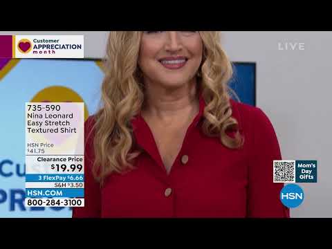 Nina Leonard Easy Stretch Textured Shirt