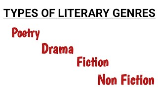 TYPES OF LITERARY GENRES| POETRY| DRAMA| FICTION| NON FICTION| LYRIC POETRY| LIMERICK| SOLILOQUY|