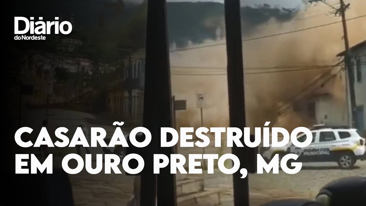 Imagem da notícia Deslizamento de terra destrói casarões do centro histórico de Ouro Preto, em MG; veja vídeos