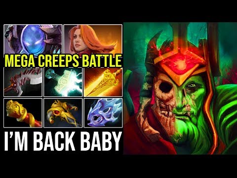Wraith King is Back!!! Mega Creeps Battle Vs 8 Slotted Arc Warden & Lina SUPER CRIT BABY | DOTA 2