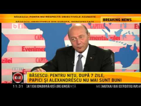 Traian Basescu, la Evenimentul Zilei (B1 TV), 3 octombrie 2013 ...