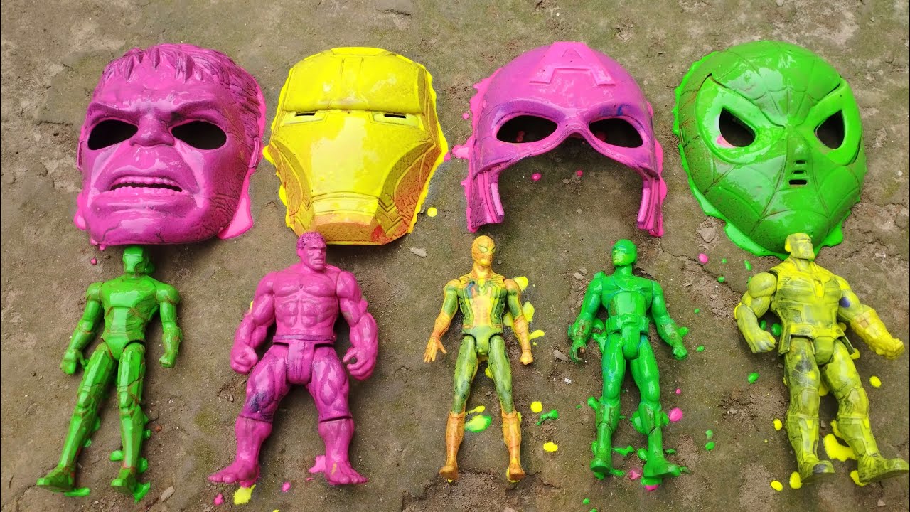 Membersihkan Captain America vs Hulk vs Spiderman Iron Man Thanos Black Panther Hawkeye Part-01