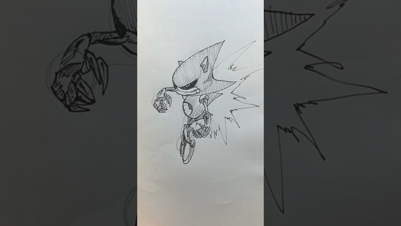Speed Robot | Metal Sonic Speed Drawing 🤖#shorts #anime #drawing #sonic #metalsonic