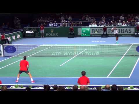 Incredible Roger Federer on court level view