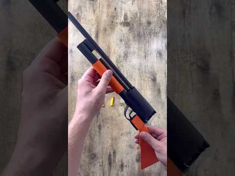 Paper Pump-Action Shotgun Loads & Shoots Tutorial | Origami World Weapon Craft Instructions