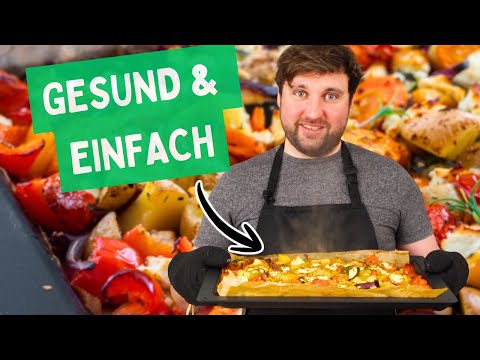 Mediterranean oven-roasted vegetables with feta – healthy & easy from the oven