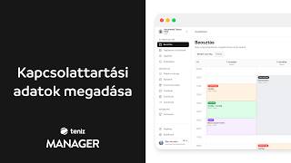 Kapcsolattartási adatok megadása