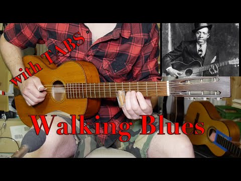 Walking Blues DELTA SLIDE GUITAR LESSON WITH TABS in Open G BEGINNER/INTERMEDIATE