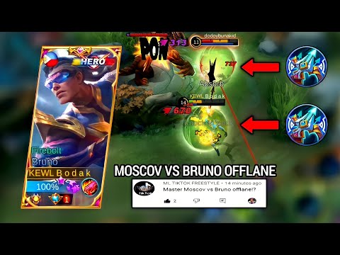 BRUNO VS MOSCOV OFFLANE (with wind of nature) | BRUNO BEST BUILD AND EMBLEM MLBB