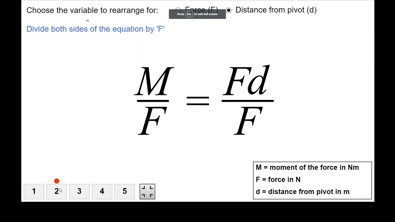 Focus on Physics Equations for GCSE: An Example Equation.