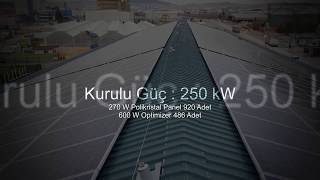 GAZİANTEP Şehitkamil Belediyesi 250 kW Güneş Enerji Santrali Çatı Kurulumu