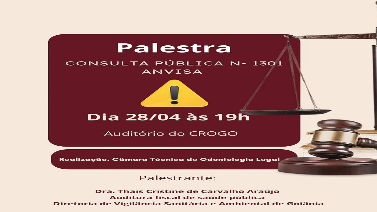 Palestra "Consulta Pública Nº 1301 ANVISA"