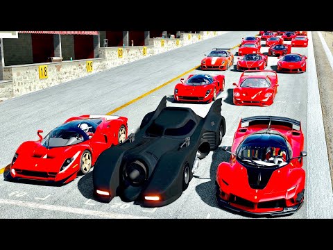 Batmobile 1989 vs Ferrari Hypercars at Highlands